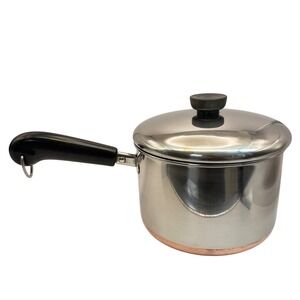 Revere Ware Copper Bottom 3 Qt Saucepan w Lid Clinton IL Vintage USA